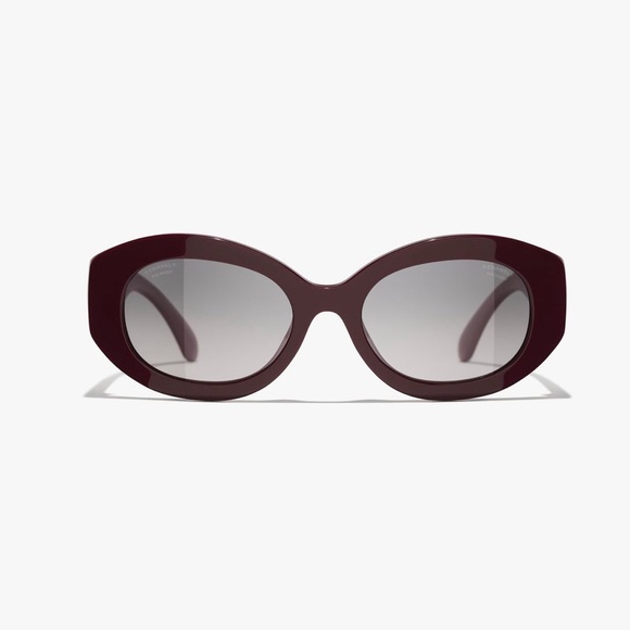 Chanel Brown Oval Polarized Sunglasses Brand New